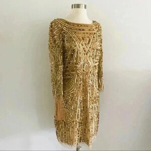 Aidan Mattox Sequin Long Sleeve Party Dress Sz 6